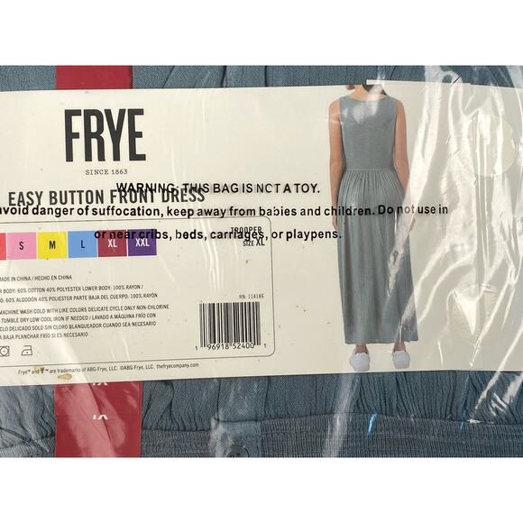 Frye Womens XL Midi Tank Dress Trooper Button Front Side Pockets Sleeveless - Picture 4 of 4